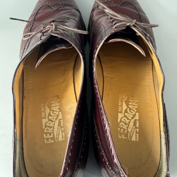 Authentic Salvatore Ferragamo Wingtip Oxford Dress Shoes, Men\'s 13 D main image 5